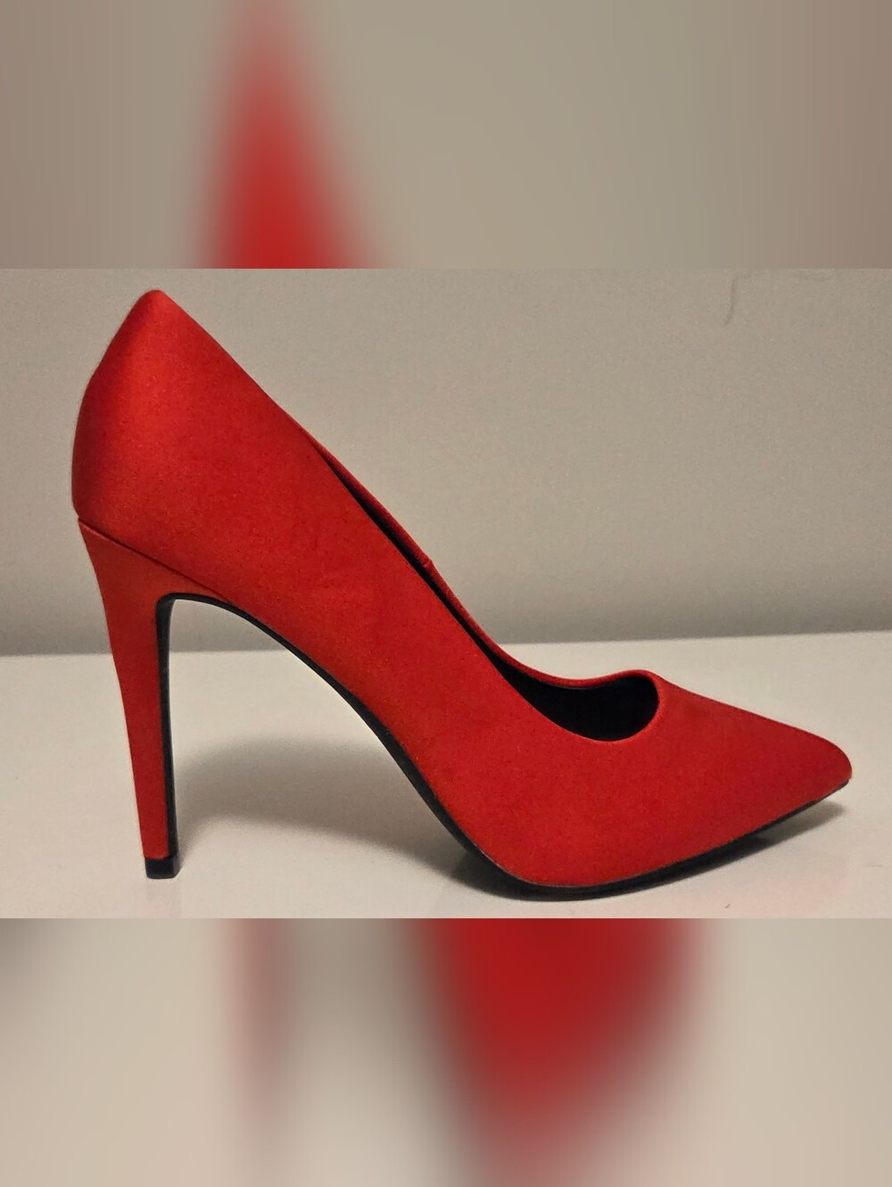 Women’s Classic Satin Red Stilettos - Picture 3 of 5